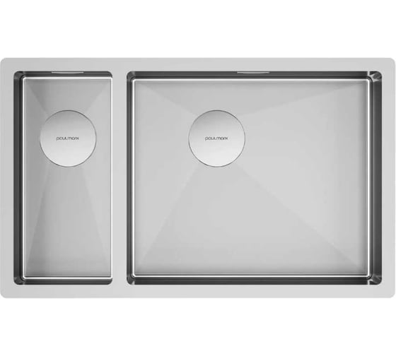 Изображение товара Мойка Paulmark NEXT 69/2S UNI нержавеющая сталь, брашированная нерж.сталь, правая, 690x440мм PM226944-BSR