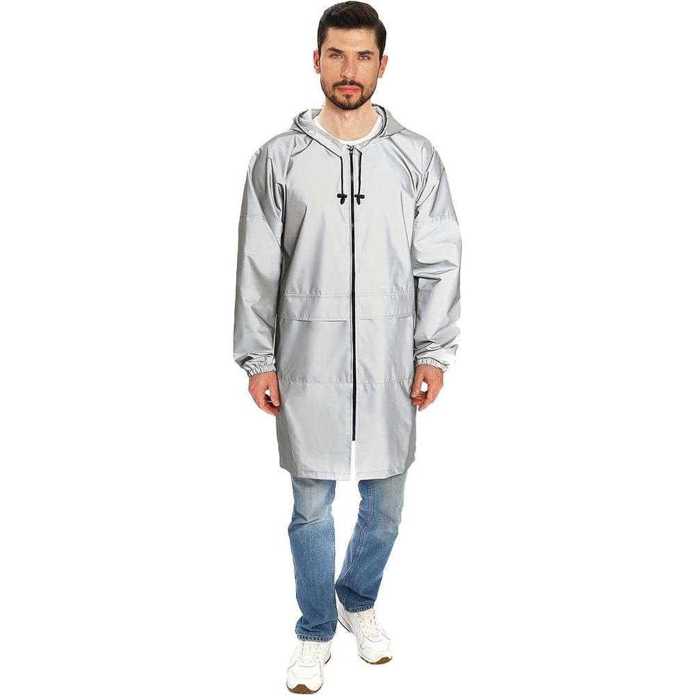 Изображение товара Плащ дождевик влагозащитный Прабо Турист Флеш серый 52-54 взрослый легкий