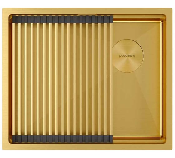 Изображение товара Мойка Paulmark NEXT-PRO 54 UNI нержавеющая сталь, брашированное золото, 540x450мм, 1,2мм PM705445-BG