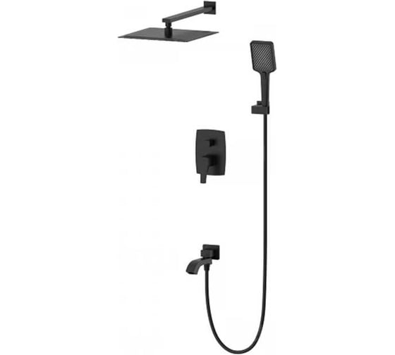 Изображение товара Душевая система встраиваемая Wonzon & Woghand FLEX черный матовый WW-88939072-MB