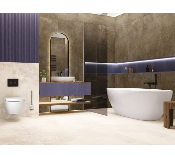 Изображение товара Керамогранит матовый Микроцемент коричневый / Microcement Brown Artkera Group 600х600х9,5 1,44 м2 (4 шт в уп) коричневый GP6060MIM08M