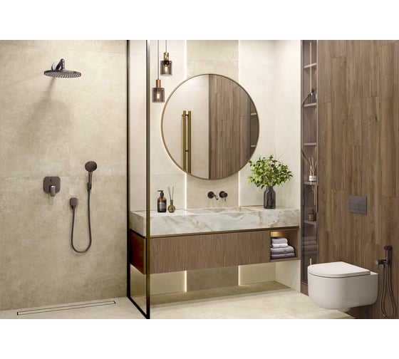 Изображение товара Керамогранит матовый Artkera Group Microcement Bronze 600x600x9,5 1,44 м2 (4 шт в уп) бронзовый GP6060MIM31M