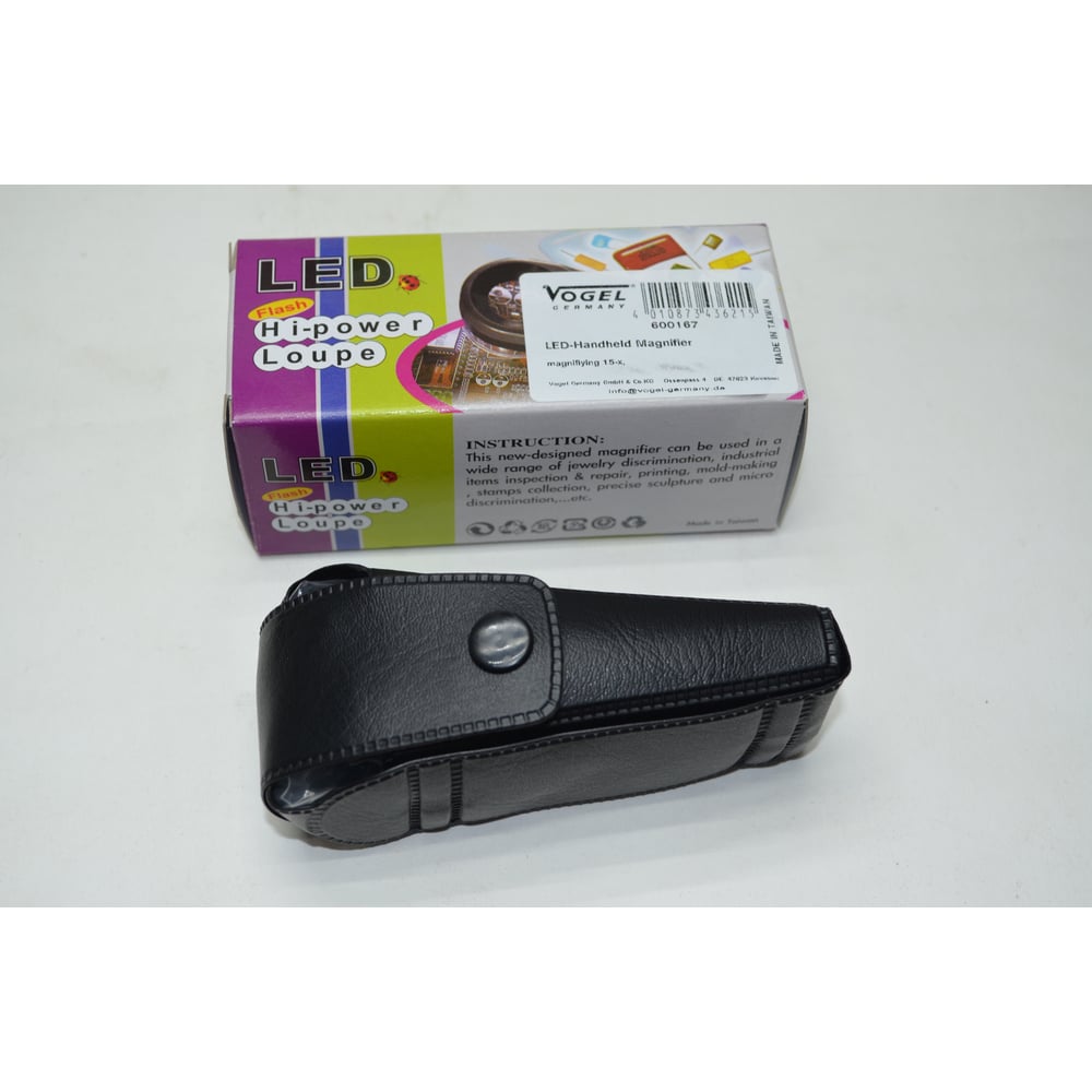 Изображение товара Лупа Vogel с подсветкой диаметр 21 мм увеличение 15 крат, складная