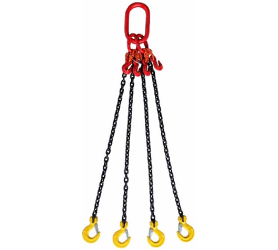 Изображение товара Цепной четырехветвевой строп ТРАСТ 4СЦ 17 т, 5000 мм, (укоротители) 8 класс 4687201915324