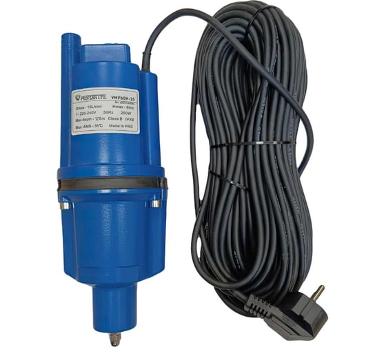 Изображение товара Насос вибрационный Профсан ПСМ ProfSan нижний забор кабель 25 метров VMP60H-25