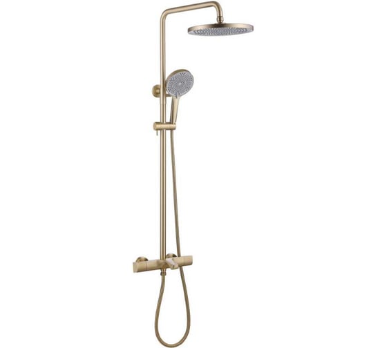 Изображение товара Душевая стойка ABBER Thermostat с термостатом и изливом, золото матовое AF8516GL