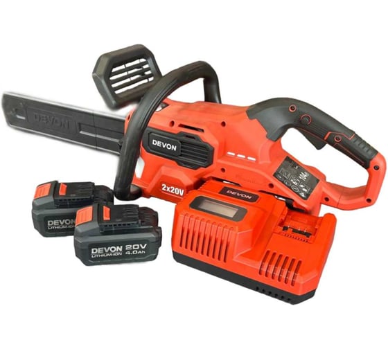 Изображение товара Аккумуляторная цепная пила DEVON 2 АКБ 4 Ач, З/У, 4556-Li-40-SET