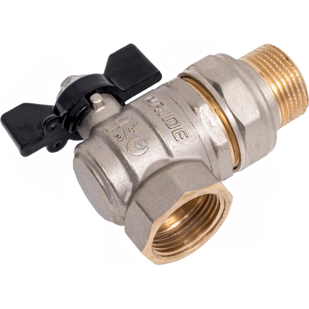 Изображение товара Кран шаровой латунный угловой LD Pride 47.20 Ду 20 Ру 40 с бабочкой