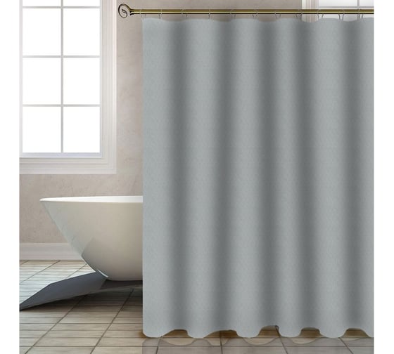 Изображение товара Шторка для ванной PERFECTO LINEA Harmony (12 колец в комплекте), 180x180 см, жемчужно-серый, 36-118119