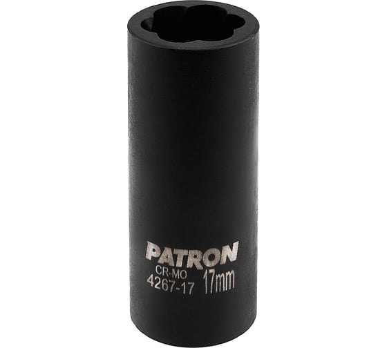 Изображение товара Головка ударная двухсторонняя 1/2" Patron экстрактор - шестигранник, 17мм P-4267-17(65903)