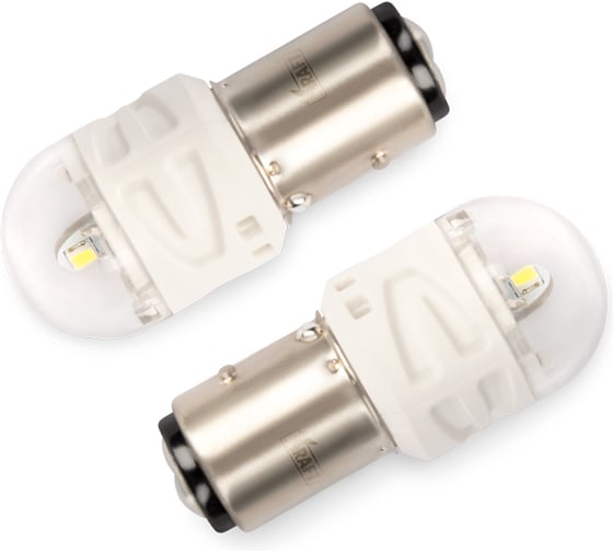 Изображение товара Светодиод KRAFT P21/5W (BAY15d) 9-18v white (2 шт. Блистер) KT 700259