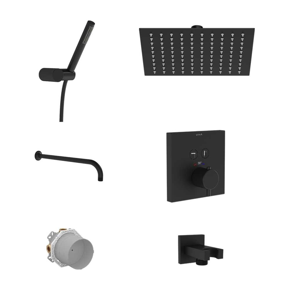 Изображение товара Комплект встраиваемой душевой системы Vitra Square с термостатом на 2 потребителя