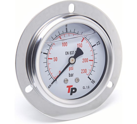 Изображение товара Манометр гидравлический Урдюга D63 мм 0-16 bar 1/4BSP TP фланцевый МГВФ16