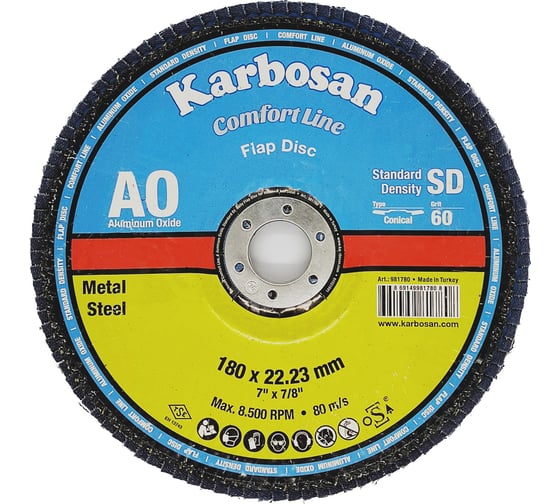 Изображение товара Диск лепестковый (180х22 мм; Р60) Karbosan KAR-981780