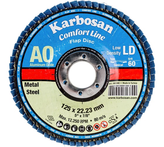 Изображение товара Диск лепестковый (125х22 мм; Р60) Karbosan KAR-981380