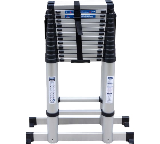 Изображение товара Стремянка телескопическая алюминиевая бытовая Scheppach 3.8м, 13+13 ступеней Sch-UP380-2(62503)