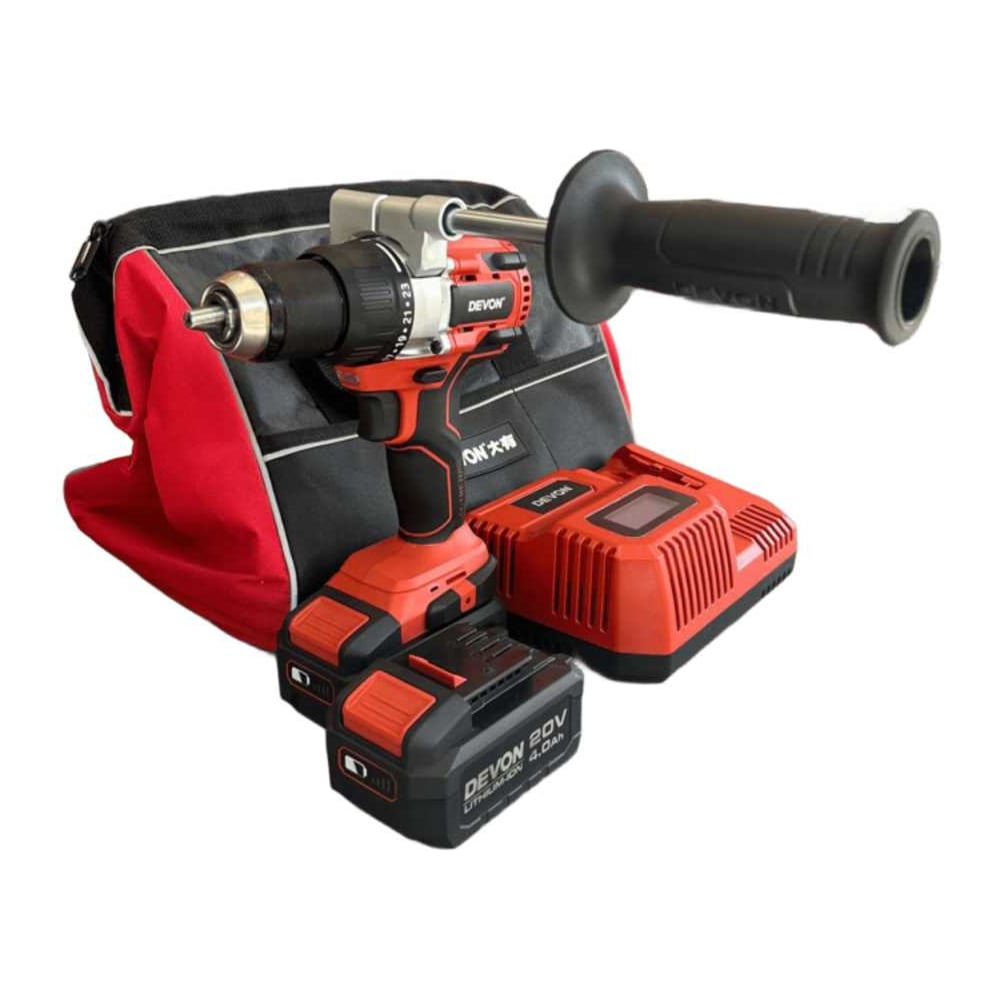Изображение товара Аккумуляторный шуруповерт DEVON 2 АКБ 4 Ач, профессиональный, с подсветкой