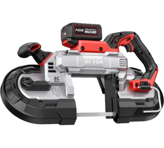 Изображение товара Аккумуляторная ленточная пила DEVON 127 мм без аккумулятора и ЗУ. 5839-LI-20