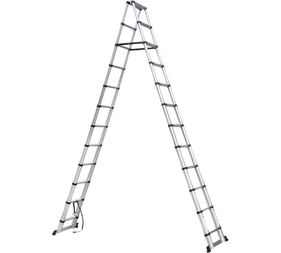 Изображение товара Стремянка телескопическая алюминиевая бытовая Scheppach 3.5м, 12+12 ступеней Sch-UP350-2(62502)