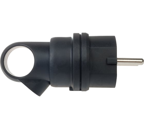 Изображение товара Вилка duwi с заземлением 16A каучуковая 90град с кольцом IP44 черная 27458 2