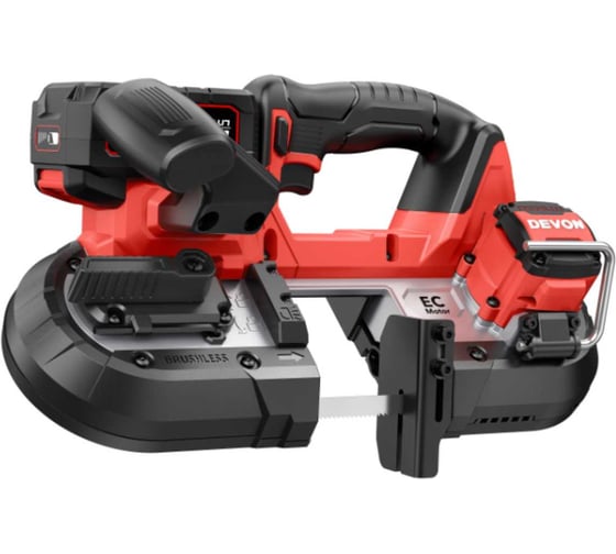 Изображение товара Аккумуляторная ленточная пила DEVON 64 мм без аккумулятора и ЗУ 5838-LI-20