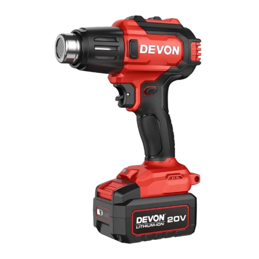 Изображение товара Аккумуляторный строительный фен DEVON 7713-LI-20 профессиональный мощный без аккумулятора и зарядно