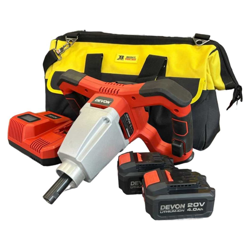 Изображение товара Аккумуляторный строительный миксер DEVON 2 АКБ 4 Ач с сумкой и ЗУ 8150-Li-20-SET
