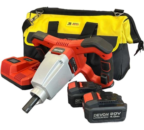 Изображение товара Аккумуляторный строительный миксер DEVON 2 АКБ 4 Ач, З/У, сумка 8150-Li-20-SET