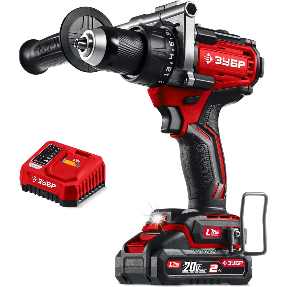Изображение товара Бесщеточная дрель-шуруповерт ЗУБР 20 В LMS ДБ-165-21 с аккумулятором 2 А*ч