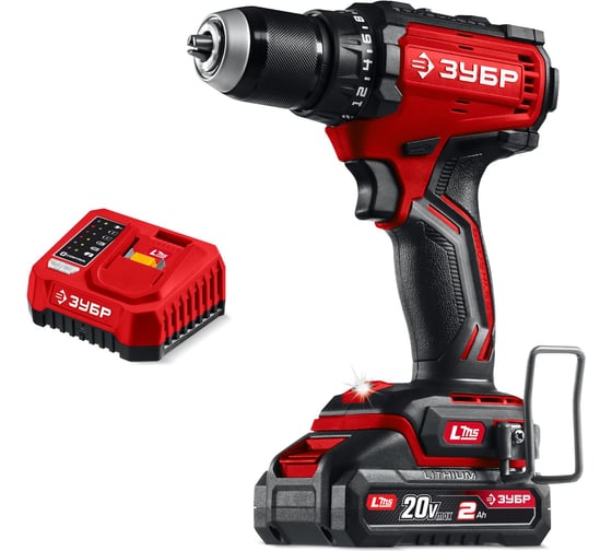 Изображение товара Бесщеточная дрель-шуруповерт ЗУБР 20 В, 65 Н·м, 1 АКБ LMS (2 А·ч) ДБ-65-21