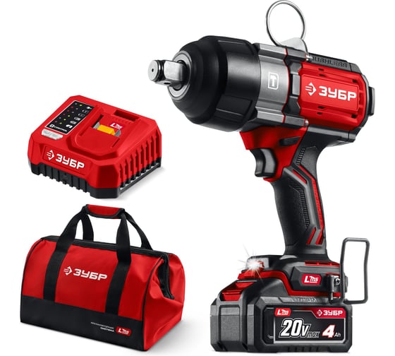 Изображение товара Бесщеточный ударный гайковерт, сумка ЗУБР 20 В, 1000 Н·м, 1 АКБ LMS (4 А·ч) ГБУ-1000-41