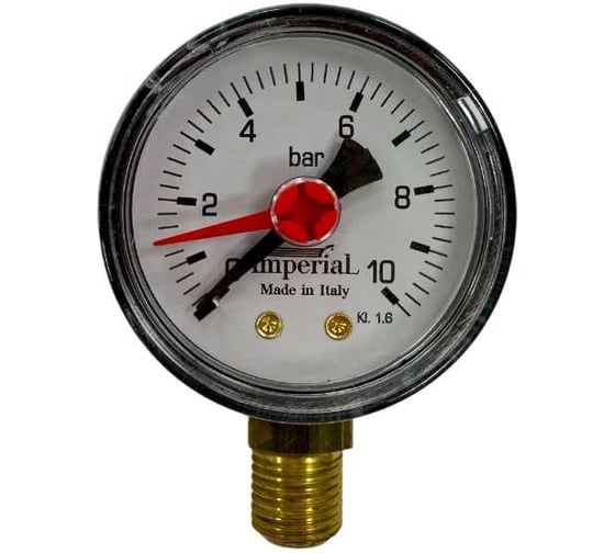 Изображение товара Манометр вертикальный Imperial 50-1/4-10bar Италия 888.10