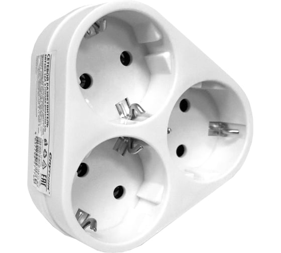 Изображение товара Сетевой разветвитель Спутник 16А 3 гнезда-розетки, з/к SRT303