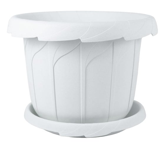 Изображение товара Кашпо Лаура D 320 12л с поддоном, мрамор POLYAGRO 8067840