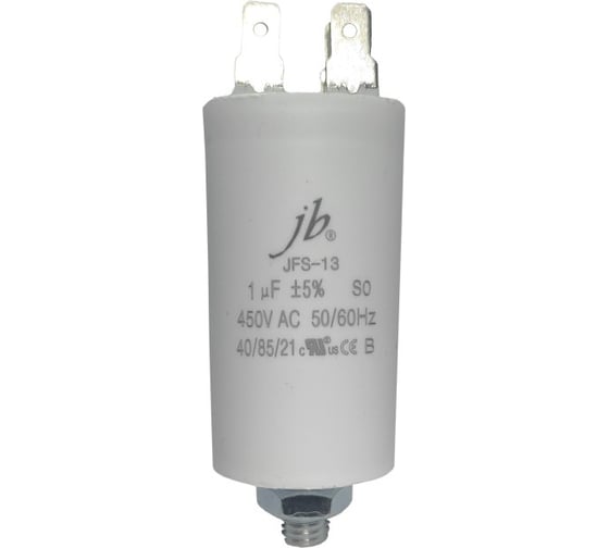 Изображение товара Конденсатор пусковой, JB Capacitors 1мкФ, 450В, 30x60, JFS-13 (CBB60-E) (клеммы+болт) JFS13A6105J000000B-437
