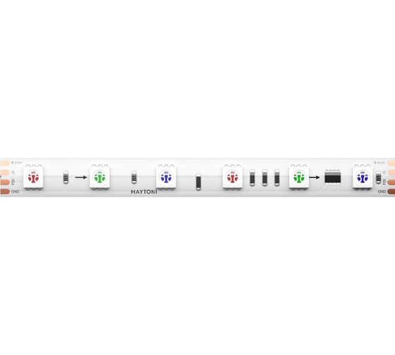Изображение товара Светодиодная лента Maytoni 24В 5050 14,4Вт/м RGB 5м IP 67 201248