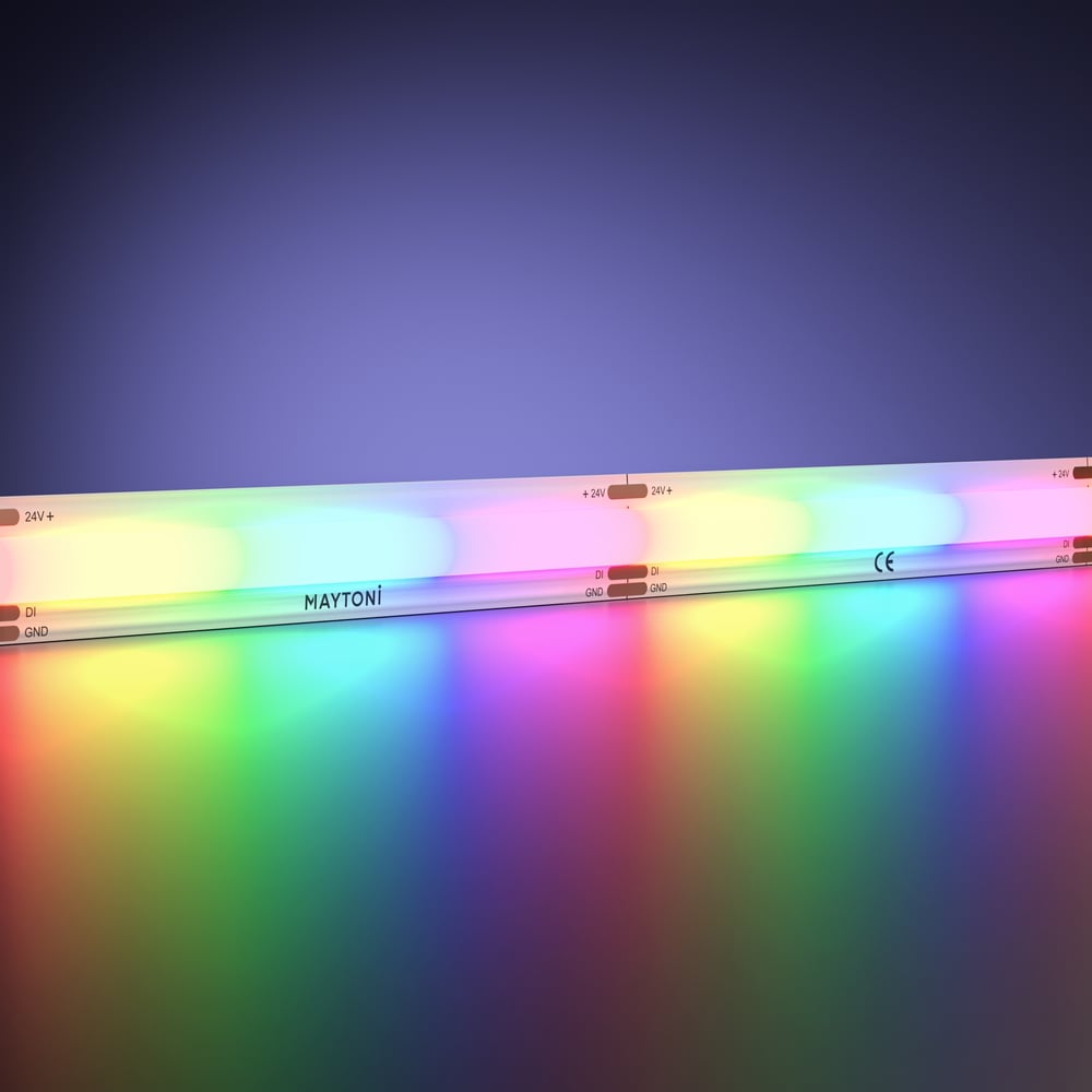Изображение товара Светодиодная лента Maytoni 24В COB 18Вт/м RGB 5м IP 20 201250 Изображение товара Светодиодная лента Maytoni 24В COB 18Вт/м RGB 5м IP 20 201250