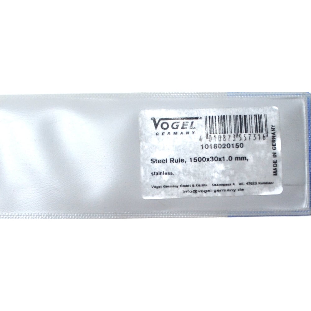 Изображение товара Линейка нержавеющая Vogel 1500x30x1.0 с двусторонней шкалой