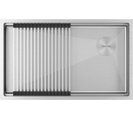 Изображение товара Мойка Paulmark нержавеющая сталь NEXT-PRO 74 UNI брашированная нерж.сталь, 740x450мм, 1,2мм PM707445-BS