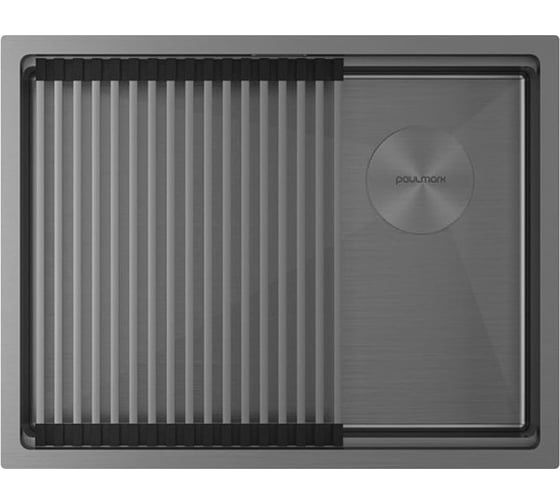 Изображение товара Мойка Paulmark нержавеющая сталь NEXT-PRO 58 UNI вороненая сталь,580x450мм, 1,2мм PM705845-GM