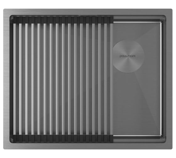 Изображение товара Мойка Paulmark нержавеющая сталь NEXT-PRO 54 UNI вороненая сталь,540x450мм, 1,2мм PM705445-GM