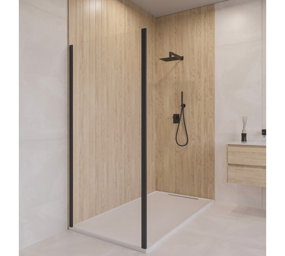 Изображение товара Боковая панель 90*190 Z-050-5-B Чёрный/Прозрачное/6 мм RGW 352205509-14