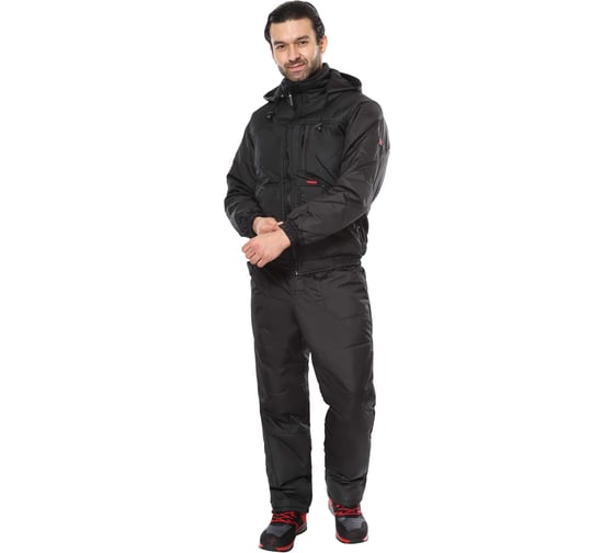 Изображение товара Куртка СИРИУС ПРАГА-Люкс-Р мужская, короткая с капюшоном, черная, р 96-100/170-176 134730-р