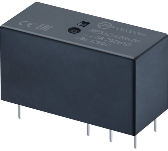 Изображение товара Низкопрофильное герметичное реле Релеон 2 перекидных контакта 8А ;= 5В DC; RP352900500