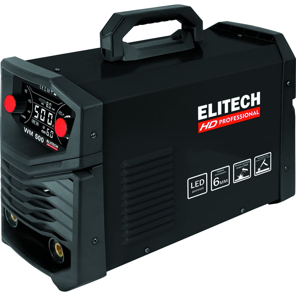 Изображение товара Сварочный инвертор Elitech ММА HD WM 500 мощность 21.6 кВт, сварка DC