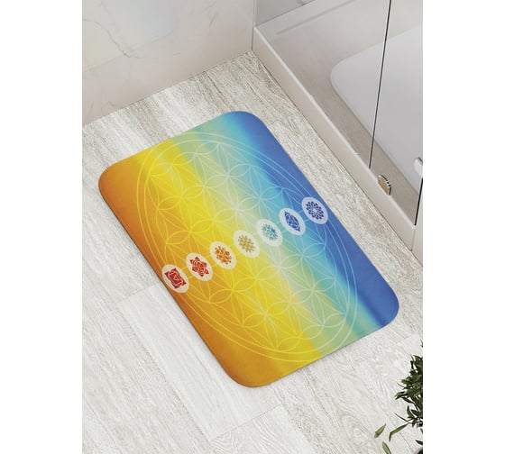 Изображение товара Коврик противоскользящий JoyArty "Семь чакр" для ванной, сауны, бассейна, bath_28848