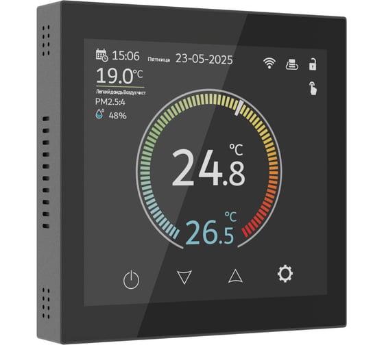 Изображение товара Умный сенсорный терморегулятор Werkel с LCD дисплеем W1851108 черный a071214