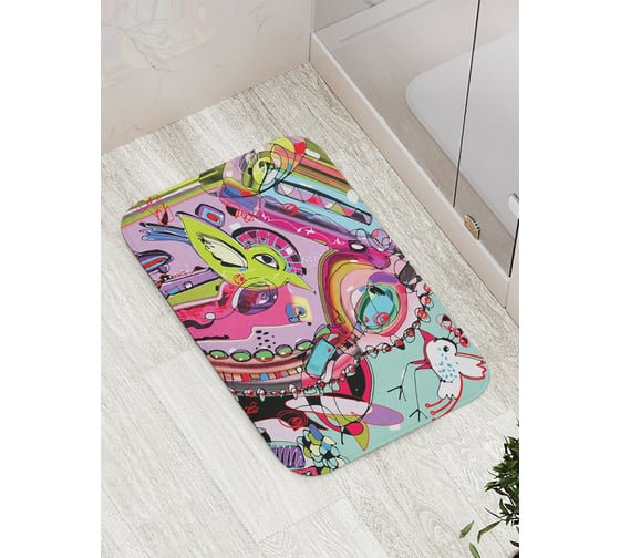 Изображение товара Коврик противоскользящий JoyArty "Птичий стиль" для ванной, сауны, бассейна, bath_26135