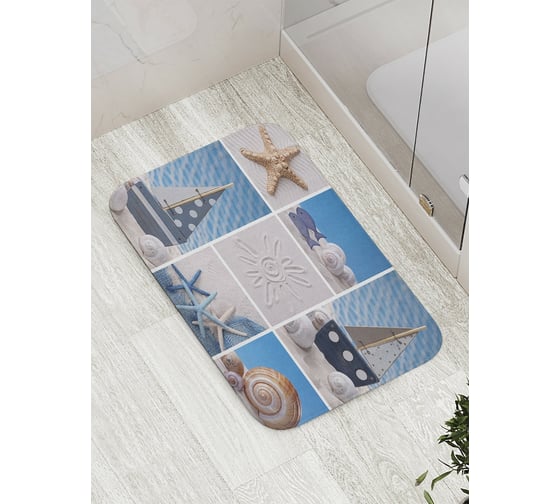 Изображение товара Коврик противоскользящий JoyArty "Морские сувениры" для ванной, сауны, бассейна, bath_32008
