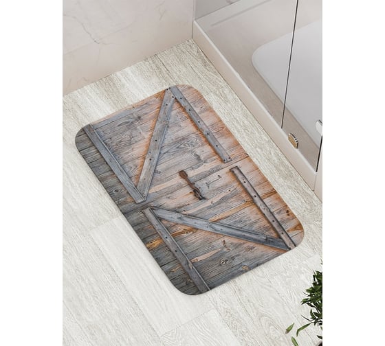 Изображение товара Коврик противоскользящий JoyArty "Деревянные ворота" для ванной, сауны, бассейна, bath_5413